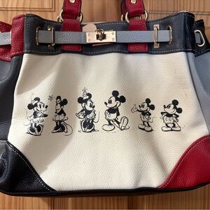 Disney Shoulder Bag with Mickey and Friends - Red, Black, Gray, White